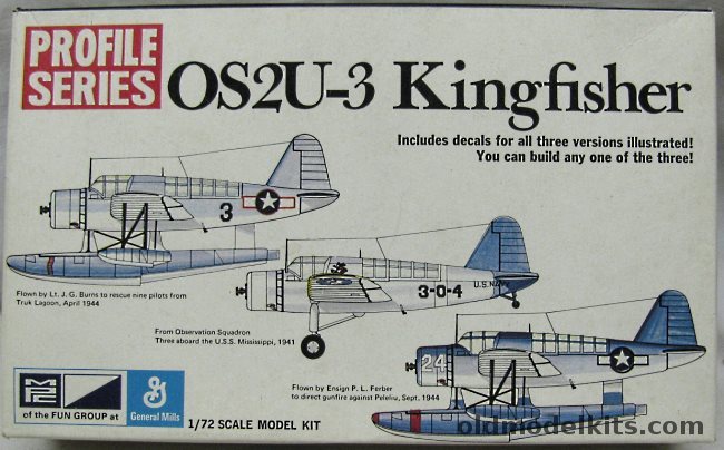 MPC 1/72 Kingfisher OS2U-1 Profile Series - Lt. JG Burns Truk Rescue April 1944 / Observation Sq 3 USS Mississippi 1941 / Ensign PL Ferber Peleliu Sept 1944 - (OS2U1), 2-1106-100 plastic model kit